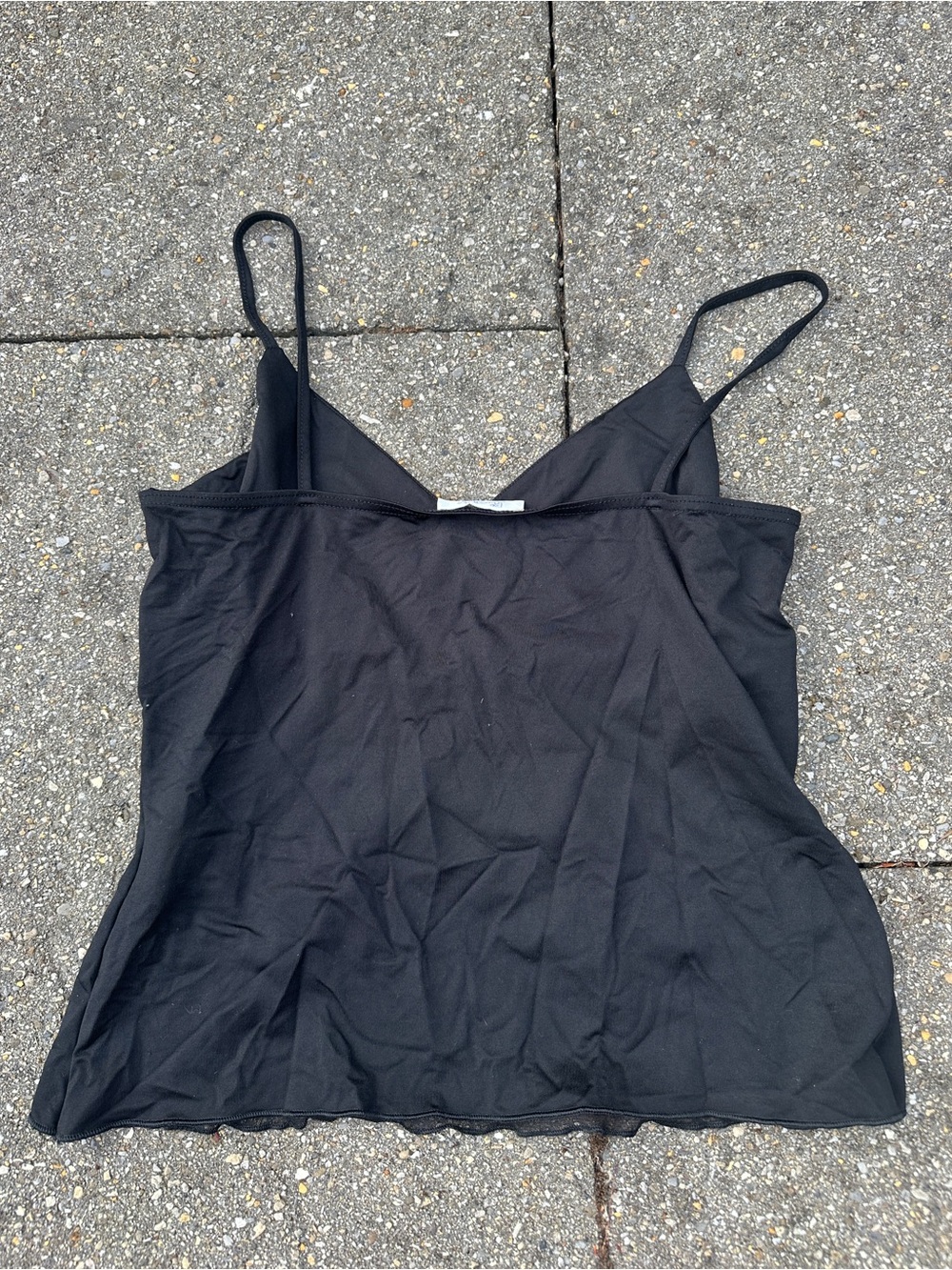 Pimkie Vintage Y2K Black Sequin Accent Mesh Layer Cami Top L - Picture 3 of 3